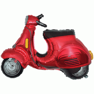 Red Scooter Lambretta/Vespa Style Supershape Balloon Red Scooter Lambretta/Vespa Style Supershape Balloon